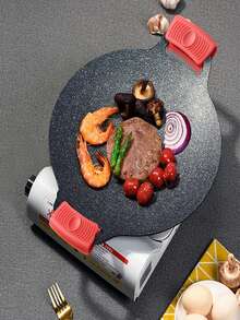 2 件装硅胶锅柄隔热保护套，耐热防滑，适用于厨房、烹饪、户外、露营、烧烤和家庭厨师、女性、男性、成人（黑色、红色和灰色） - 彩色 - 查看 5