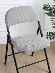 4/6 件，玉米格子折叠椅套 - 可拉伸，松紧带设计，可机洗，现代家居装饰，纹理面料，防滑套，易于安装，客厅椅套 - 淺灰色 - 查看 4