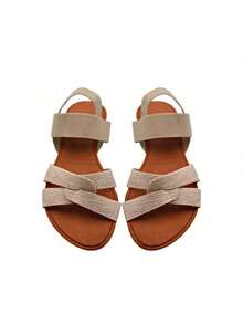 Women Flat Sandals - 米色 - 查看 4