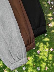 3pcs Women Casual Drawstring Sports Pants Set, Warm Joggers For Home, Outdoor Activities, Hiking In Autumn/Winter Spring - Multicolor - View 5