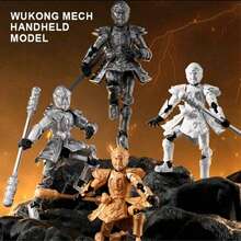 1pc Super Cool Black Monkey King Sun Wukong, Multi-Joint Creative Desktop Figurine, DIY Assembly Model Toy - Multicolor - View 7