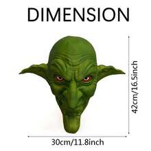 Halloween Headwear Green Monster Face Covering Realistic Facewear Cosplay Costume Accessories For Adults - Green - View 6