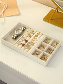 1 Set Of 6 Jewelry Display Trays, Velvet Covered Desk Organizer Containers For Storing And Exhibiting Jewelry, Suitable For Rings, Earrings, Bracelets, Necklaces, Brooches, Medals, Awards - Perfect Gift For Women, Jewelry Stores And Everyday Home Use
