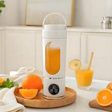 خلاط عصير محمول، خلاط عصير منزلي صغير صانع سموثي مطحنة، بطارية قابلة للشحن 1500 مل أمبير، متعدد الوظائف للاستخدام الخارجي