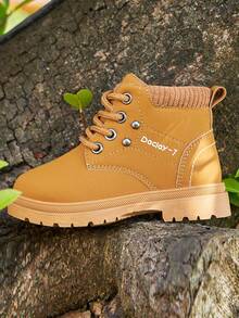 Botas para niños para exteriores, botas de senderismo para niños, botas de tobillo de moda casual para niñas - Marrón - Ver 5