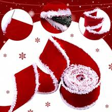 1/2/3 Rolls Christmas Velvet Decorative Ribbons Rolls Craft DIY Fabric Cloth Wire Edge Ribbons For Craft Christmas Holiday Decoration