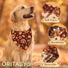 Pink Dog Bandanas, Cute Ghost-Pack Reversible Pet Scarves, Premium Fabric, Pumpkin Bandana Boys Girls Dogs (X-Large, Style)