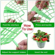 10pcs Green Strawberry Support Racks - Rust Resistant Gardening Accessories With Open Grid Design, Promoting Air Circulation And Preventing Rotting For Healthy Fruit Growth - Ideal For Gardening And Plant Enthusiasts, Helpful Planting Aid