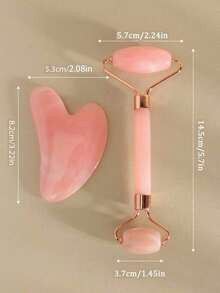 1/2件面部按摩器粉色按摩器适用于面部按摩女性面部按摩器便携式小巧按摩器女性美容滚轮 - 彩色 - 查看 8