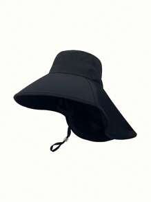 1pc Unisex Anti-UV Sun Protection Sun Hat With Neck Cover, Breathable Fishing, Hiking, Outdoor Hat, Windproof Wide Brim, Spring/Summer