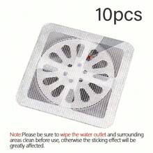 100 件/50 件/10 件浴室毛发过滤器，适用于厨房水槽和浴室的排水盖，自粘式防堵塞防蚊排水塞 - 彩色 - 查看 10
