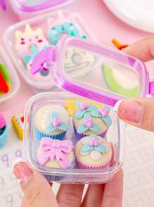 4/5pcs Random Cute Bento Box, Dessert, Makeup Remover, Stationery Set Combination, Back To School Season