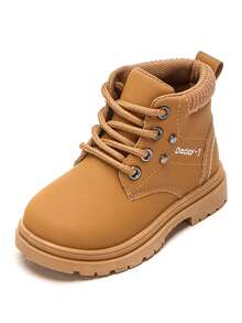 Botas para niños para exteriores, botas de senderismo para niños, botas de tobillo de moda casual para niñas - Marrón - Ver 8