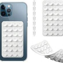 56 件双面硅胶吸盘手机壳，带可拆卸支架，适合自拍和视频，适用于所有手机型号的热门配件