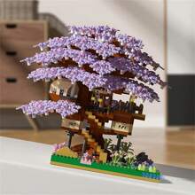 2229pcs/1097pcs Cherry Blossom Bonsai Tree Building Blocks Set, Micro Building Blocks Bonsai Tree House Toy, Suitable For Halloween/Thanksgiving/Christmas/Easter/Valentine's Day Gifts (No Light), Mixed Colors, Movie/Flower/Plant/Love/Fantasy Theme, ABS Resin Material