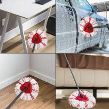 2Pack Spin Mop Replacement Heads - 40 More Cleaning Power, Deep Clean Microfiber Mop Refills, Machine Washable, Easy To Replace, Compatible With Triangle Swivel Mops - 紅色 - 查看 5