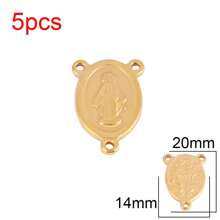 5pcs Stainless Steel Religious Pendant Virgin Mary Charms Jesus Christian Talisman Pendant For DIY Jewelry Making Accessories