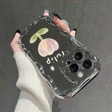 Funda para teléfono 1 pieza Diseño de TPU Teléfono ondulado galvanizado, evita el desgaste, transpirable, resistente al calor y al polvo, adecuado 11, 12, 13, 14, 15, 16 Plus Pro Promax XSMAX X/ XS - Blanco - Ver 3