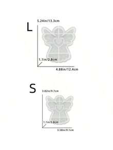 DIY Angel Scented Candle Silicone Mold, 3D Angel Statue Plaster Mold With Wings And Dress, Cute Angel Mold - White - View 2