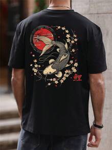 Men's Fashionable Printed Loose Fit Short Sleeve T-Shirt | Exquisite Design | Essential For Summer | Easy To Match, Showcasing Your Style
