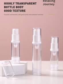 5个装 5毫升 10毫升 15毫升 无气泵乳液瓶 - 防漏真空设计，可重复灌装 AS 塑料材质，适用于护肤品、精华液、面霜和旅行装小样 - 小巧卫生 - 是沙龙、礼品和外出旅行的理想之选，适用于浴室、旅行、户外和商务场合，防漏便携 - 無色 - 查看 5