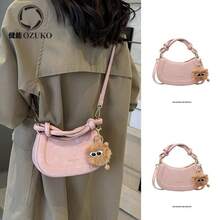 Women Shoulder Bags - 白色帶棕色精靈掛件 - 查看 2