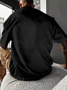 Camiseta Oversized Streetwear Jesus É Meu Rei Coroa Salvador REF 7215 VEST NERD - Preto - Visão 7