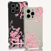 Funda para teléfono 1 pieza. El diseño de patrón de flores de rama rosa te permite colgar una funda para teléfono en las cuatro esquinas. Es adecuado 16 Plus 14 Pro 12 15 13 Fundas blandas impresas de TPU - Colores mixtos 3 - Ver 3
