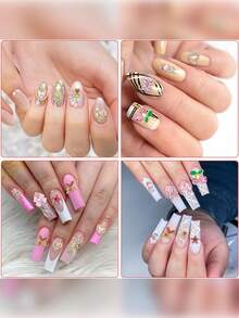 40Pcs Mixed Silver Metal Nail Charms Set, Includes Star, Cross, Planet, Rhinestones, 3D Decor Y2K Nail Accessories Nail Supplies Nails Nail Gems - Multicolor - View 3