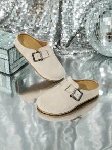 Soft Cork Thick Sole Mule Slippers, Comfortable Slip-On Sandals, Retro Casual Closed Toe Slippers For Students, Summer Wear (Size Runs Small, Suggest Ordering One Size Up)