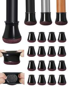 4/16/24 件椅腿地板保护垫,加厚毛毡底,防滑可重复使用椅腿套,家具滑块,无划痕,无噪音,适用于所有家具腿和硬木地板 - 黑色和紫色 - 查看 12