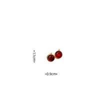 1 par de pendientes de aro rojos retro, pendientes de moda minimalistas personalizados, versátiles para el estilo callejero, regalo para mujeres