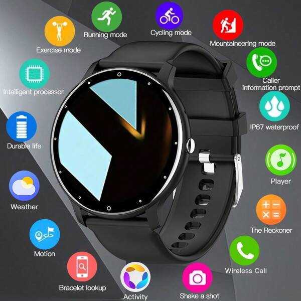 PEJE Smart Watch, Screen Size 1.28 Inch, TFT Screen, Silicone Watch Band, IP67 Waterproof And Dustproof Rating, Multi-Functional Multi-Purpose Smart Watch With Wireless Connection, Remote Control, Suitable For Outdoor Sports, Home Life, Daily Travel, Lightweight Mini Smart Watch, Easy To Carry, Men's Women's Watch, Holiday Gift/Birthday Gift, Support Android And Apple System.
