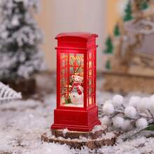 LED Illuminated Christmas Telephone Booth Ornament, Resin Indoor Snowman Christmas Tree Decor, Christmas Party Decoration, Xmas Lighting Up Toys And Gifts,Christmas - Multicolor - View 20