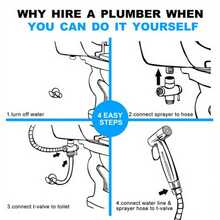 Stainless Steel Handheld Bidet Sprayer (Single Hand Sprayer/Or Complete Bidet Sprayer Set) - Modern High Pressure Toilet Faucet, Brushed Metal Finish, No Batteries Or Electricity Required, Handheld Bidet Sprayer, Single Hole Mount Bathroom Bathroom Accessories Bathroom Tools