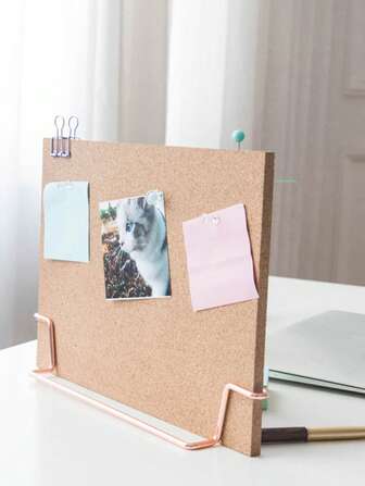A4 Creative Desk Soft Cork Board With Standing Office Bulletin Board, Announcement Board, Photo Display Wall, Memo Reminder Display,School Supplies,Back To School