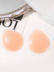 1 对水滴形硅胶乳贴，防水、防汗、隐形、可重复使用、提升和增强胸围 - 杏色 - 查看 2