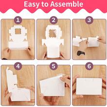 50 个带窗口的面包盒，6x6x3 英寸小饼干盒，用于装零食、糕点、巧克力草莓、马卡龙、纸杯蛋糕、糖果、甜甜圈、万圣节和圣诞饼干马卡龙包装。 - 彩色 - 查看 5