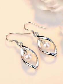 1 Paar elegante S925 Sterling Silber Cubic Zirkonia Ohrringe Hochzeit Jahrestag Ohrringe für Frauen Geschenk feiner Schmuck