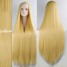 100cm Long Straight Synthetic Lolita Wig For Halloween Party Cosplay, Available In Gold, Blue, Red, Pink, Green, Purple, Suitable For Women Halloween Party - Multicolor - View 19