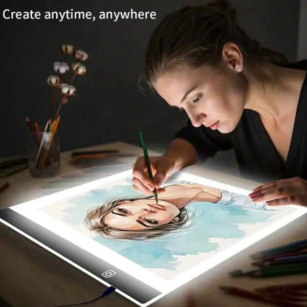1pc A3/A4/A5 Size Diamond Painting Light Box, Ultra-Thin High Transparency Drawing Pad, Portable USB Powered, Multi-Functional Diamond Art Board, Work Table For Animation, Drawing, Sketching, Copywriting