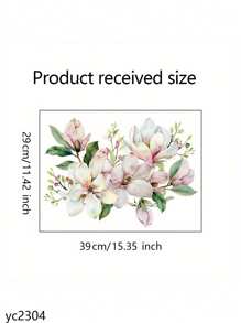 1 Stück schöne Aquarellblumen und -blätter Wandaufkleber - moderne Heimdekoration für Wohnzimmer, Schlafzimmer, Küche, Büro und Eingangsbereich - Material PVC, Vinyl-Aufkleber für Heimdekoration, Dekorationsartikel um Ihr Zuhause aufzufrischen