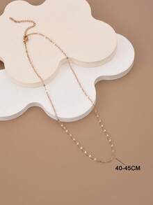1pc Minimalist Stainless Steel Necklace Chain For Women, Versatile Pendant Necklace, Lip Chain, Cross Chain, Gold Chain, Silver Chain, Valentine's Day Gift, Gift For Friends - Pendant Chain - View 9