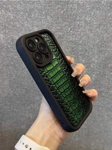 1 pieza Funda de teléfono protectora a prueba de golpes y antihuellas dactilares de diseño gráfico de piel de serpiente negra gruesa y de moda, compatible con iPhone 16/16Pro/16Plus/15/15ProMax/15Pro/11/12/13/14ProMax/11Pro/11ProMax/12Pro/12ProMax/13Pro/13ProMax/14Pro/14ProMax/16ProMax/16/16Pro/16Plus, funda suave minimalista y creativa