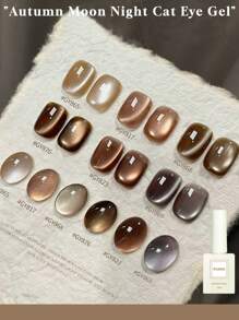 6PCS 2025 New Fruit Sea Water Blue-Green Fine Magnetic Powder Cat Eye Gel Nail Polish 12ml, Spring And Summer Ice Transparent Magnetic Nail Art Set, Includes Base Coat And Top Coat, Requires UV Lamp, Holographic Transparent Colors For Work/Commute/Dating, Hot-Selling 6-Color Set, Salon-Grade 28-Day Durability, Internet Celebrity Nail Design.