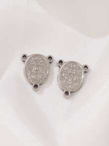 5 件不锈钢宗教吊坠圣母玛利亚饰品耶稣基督教护身符吊坠适用于 DIY 珠宝制作配件