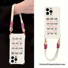 Funda para teléfono 1 pieza Una elegante correa para el hombro tipo bandolera, patrón Correa para el hombro tipo bandolera Correa de mano anticaída de cuatro esquinas Funda protectora para teléfono móvil Puede colgarse hacia atrás Funda para teléfono móvil suave adecuada para la serie 12 13 14 15 16 Pro Pro Plus - - Colores mixtos 1 - Ver 6