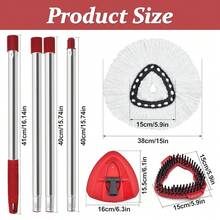 Spin Mop Handle Replacement For Ocedar, Mop Heads Replacements Compatible With O-Cedar Easywring 1-Tank System, Lude 4-Section