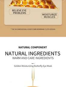 5pcs/Pack Collagen/Cherry Blossom Water Gel Eye Masks, Moisturizing & Nourishing Gel Eye Patches, Tightening Skin, Fading Dark Circles & Fine Lines, Brightening Complexion - Gold - View 10