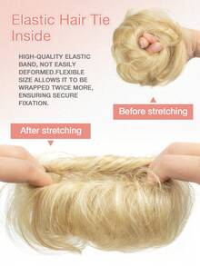 优雅的 6 英寸真人发圈 - 柔软、蓬松、耐用的弹性发髻,适合女性,多种颜色可供选择 - 彩色 - 查看 4